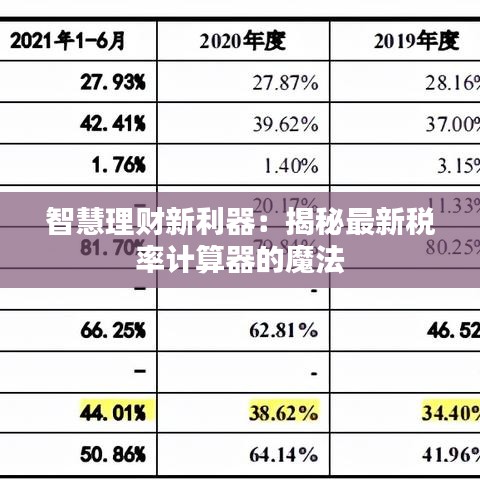 智慧理财新利器：揭秘最新税率计算器的魔法