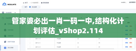 管家婆必出一肖一码一中,结构化计划评估_vShop2.114