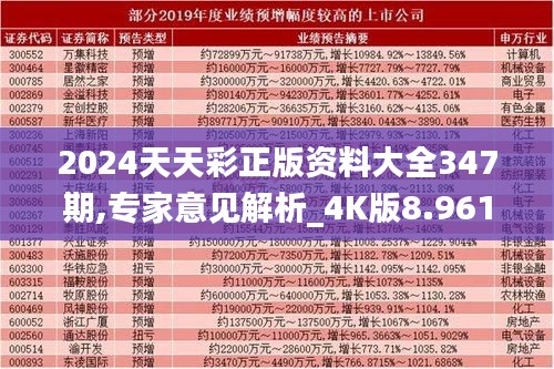 2024天天彩正版资料大全347期,专家意见解析_4K版8.961