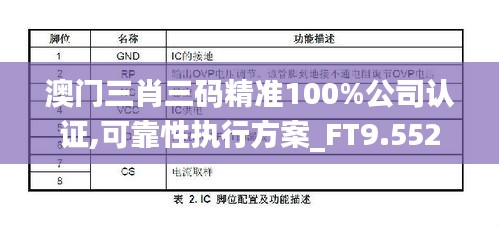 澳门三肖三码精准100%公司认证,可靠性执行方案_FT9.552