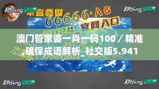 澳门管家婆一肖一码100／精准,确保成语解析_社交版5.941