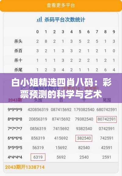 白小姐精选四肖八码：彩票预测的科学与艺术