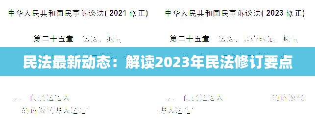 民法最新动态：解读2023年民法修订要点