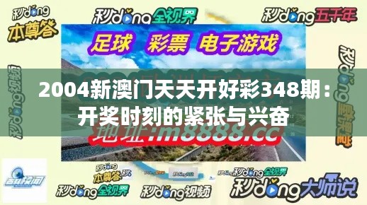 2004新澳门天天开好彩348期：开奖时刻的紧张与兴奋