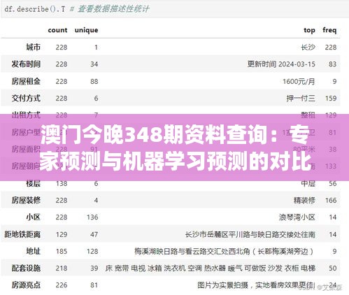 澳门今晚348期资料查询：专家预测与机器学习预测的对比分析