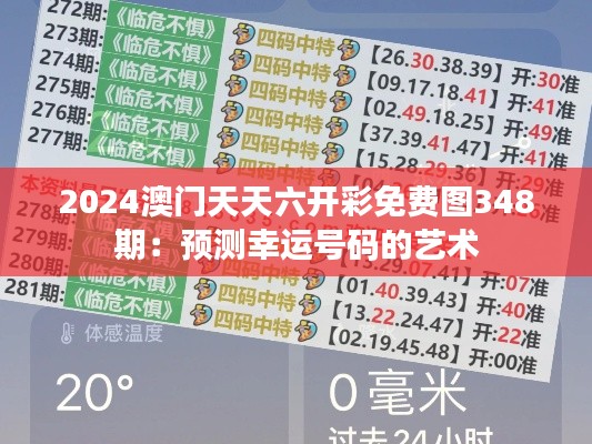 2024澳门天天六开彩免费图348期：预测幸运号码的艺术