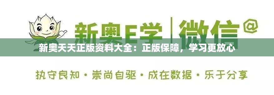 新奥天天正版资料大全：正版保障，学习更放心