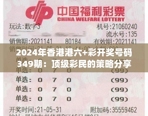 2024年香港港六+彩开奖号码349期：顶级彩民的策略分享，如何赢得大奖