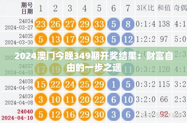 2024澳门今晚349期开奖结果：财富自由的一步之遥