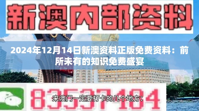 2024年12月14日新澳资料正版免费资料：前所未有的知识免费盛宴