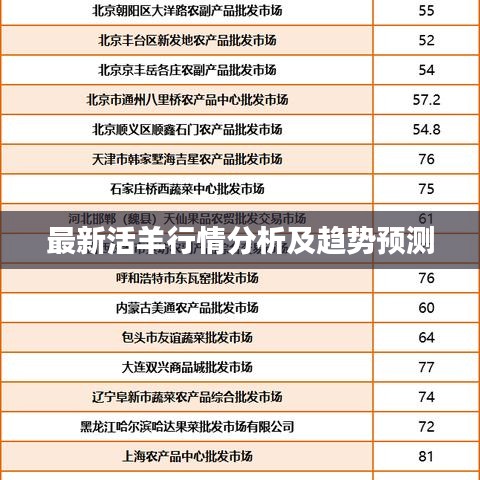 最新活羊行情分析及趋势预测