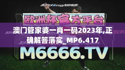 澳门管家婆一肖一码2023年,正确解答落实_MP6.417