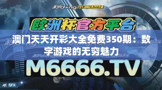 澳门天天开彩大全免费350期：数字游戏的无穷魅力