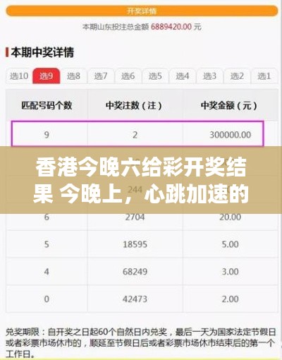 香港今晚六给彩开奖结果 今晚上，心跳加速的大奖时刻