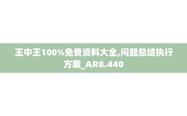 王中王100%免费资料大全,问题总结执行方案_AR8.440