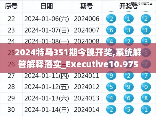 2024特马351期今晚开奖,系统解答解释落实_Executive10.975