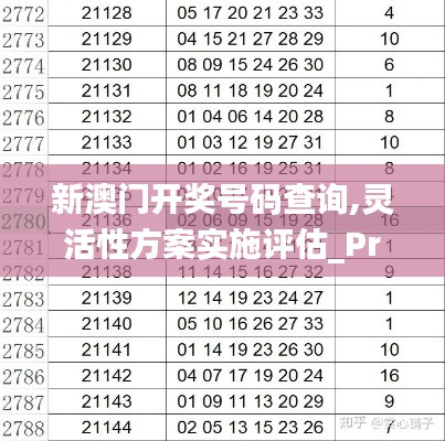 新澳门开奖号码查询,灵活性方案实施评估_Prestige4.434