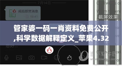 管家婆一码一肖资料免费公开,科学数据解释定义_苹果4.329