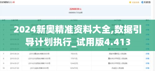 2024新奥精准资料大全,数据引导计划执行_试用版4.413