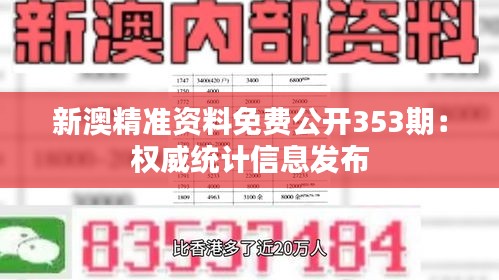 新澳精准资料免费公开353期：权威统计信息发布