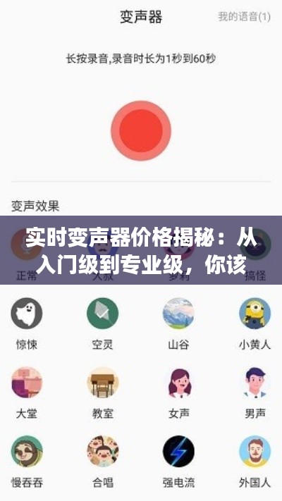 实时变声器价格揭秘：从入门级到专业级，你该花多少钱？