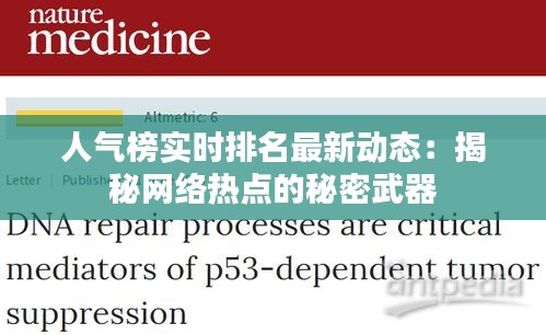 人气榜实时排名最新动态：揭秘网络热点的秘密武器