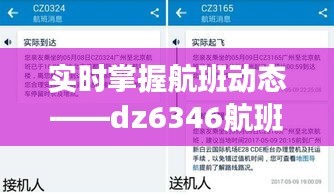 实时掌握航班动态——dz6346航班实时动态查询指南