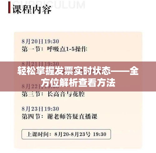 轻松掌握发票实时状态——全方位解析查看方法