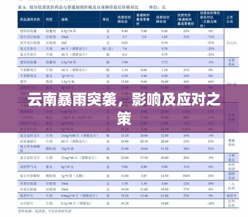 云南暴雨突袭，影响及应对之策