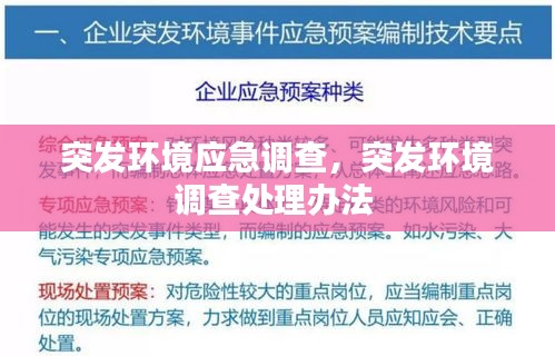 突发环境应急调查，突发环境调查处理办法 