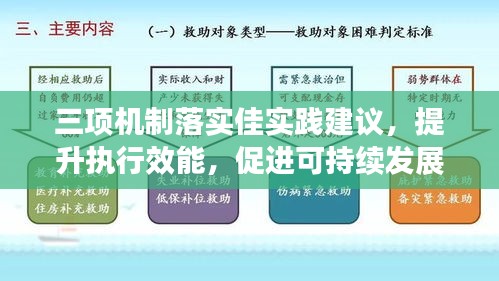 三项机制落实佳实践建议，提升执行效能，促进可持续发展