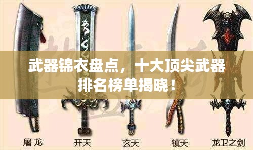 武器锦衣盘点，十大顶尖武器排名榜单揭晓！