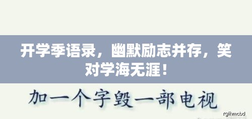 开学季语录，幽默励志并存，笑对学海无涯！