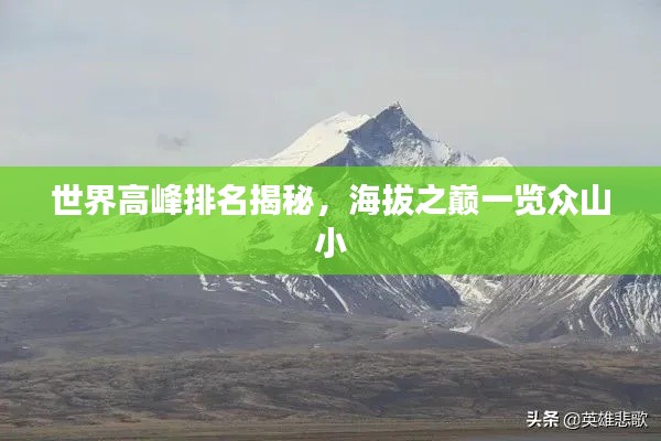 世界高峰排名揭秘，海拔之巅一览众山小