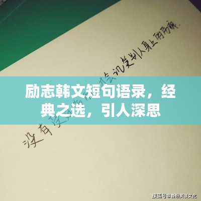 励志韩文短句语录，经典之选，引人深思