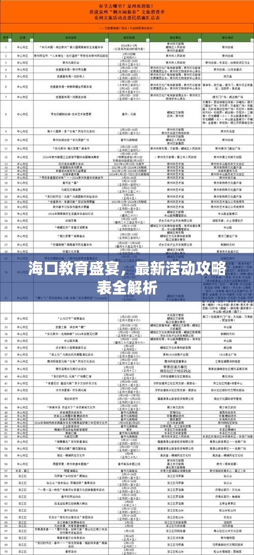 海口教育盛宴，最新活动攻略表全解析