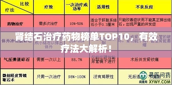 肾结石治疗药物榜单TOP10，有效疗法大解析！