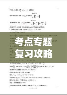 考点专题复习攻略，深化理解，助力高效学习提升