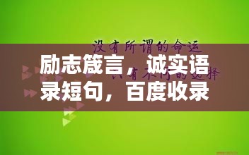 励志箴言，诚实语录短句，百度收录标准，吸睛标题！