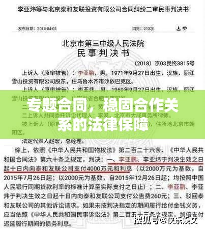 专题合同，稳固合作关系的法律保障