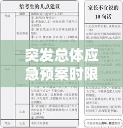 突发总体应急预案时限详解，重要性及应用实例分析